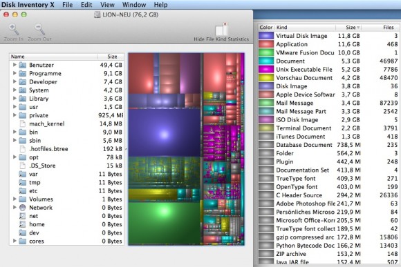 disk inventory x textedit document